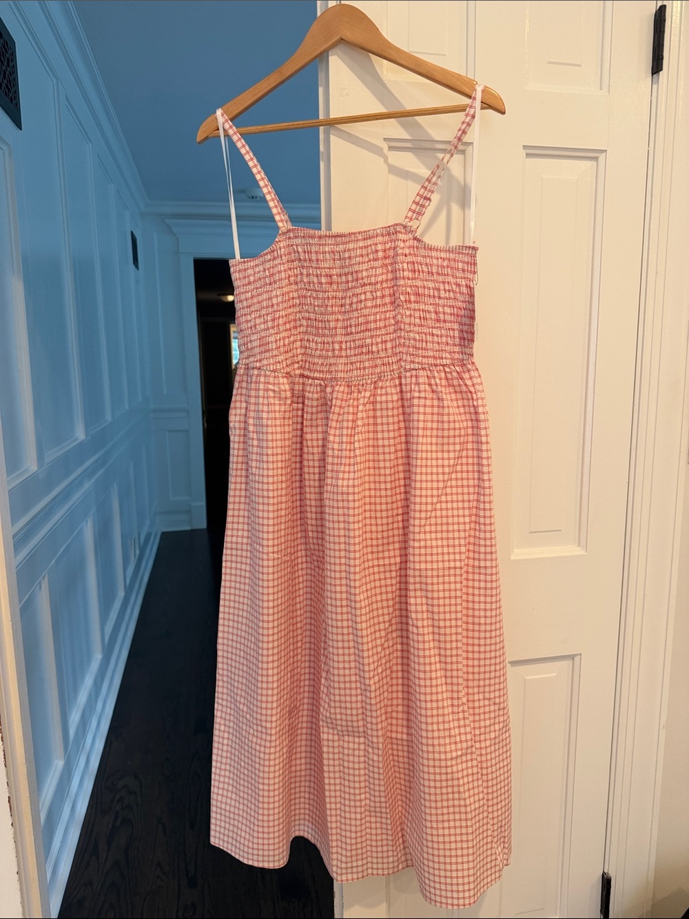 Pink Gingham Sundress with Smocked Bodice
